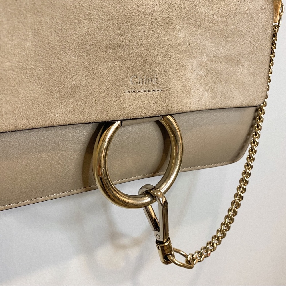Chloé Faye small shoulder bag in Motty Grey - Picture 6 of 12